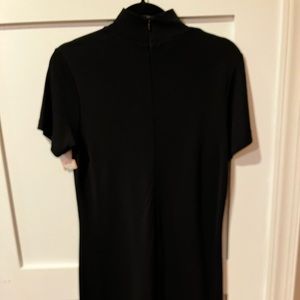 Talbots Womens Knit Sheath Dress Mock Neck Charcoal Size Small Petite